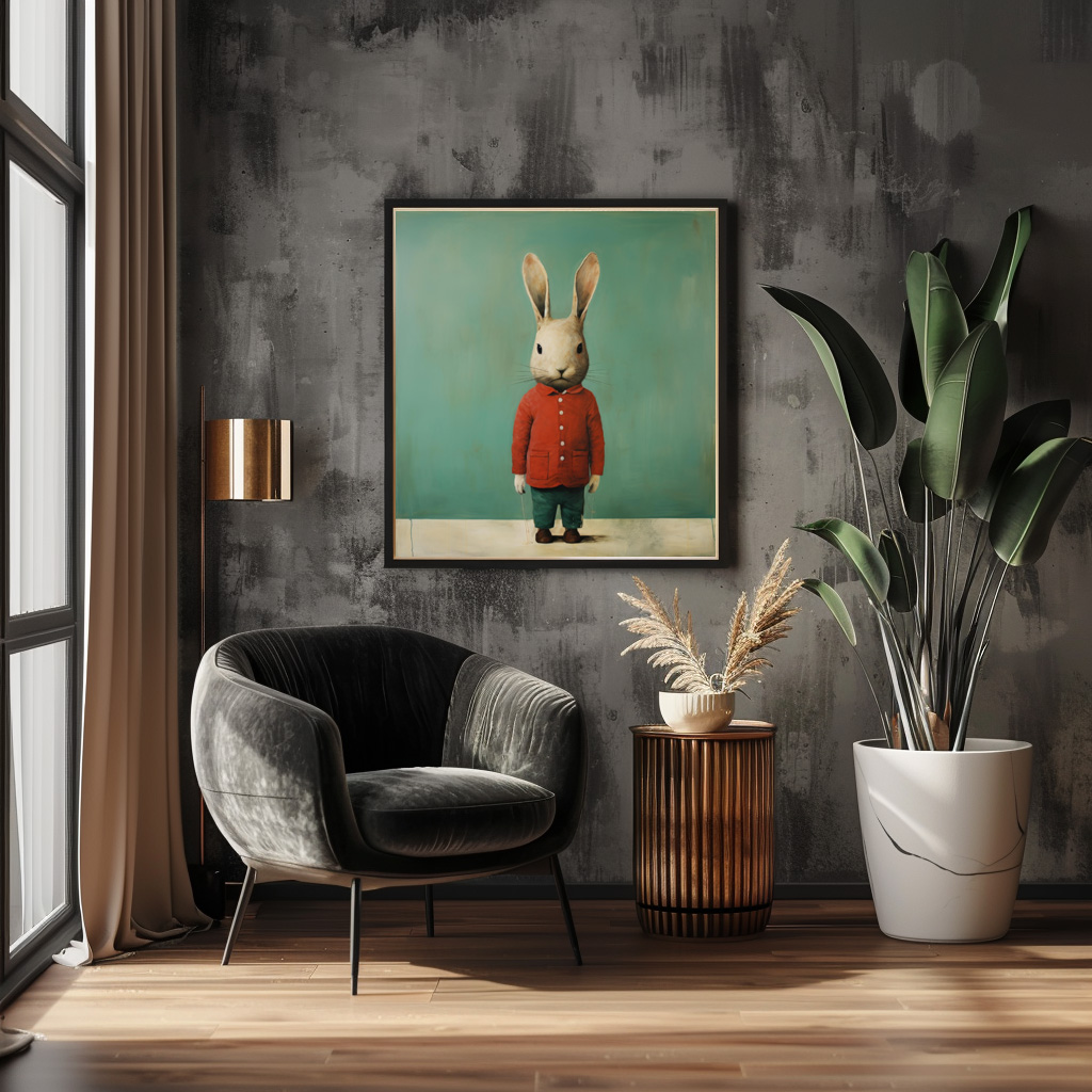 Poster: Minimal Rabbit Portrait - Image 3
