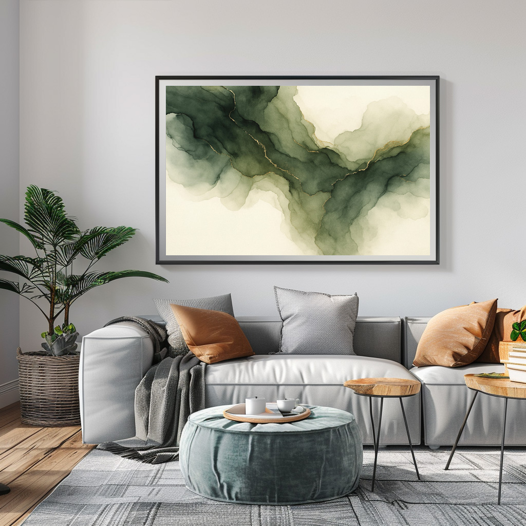Poster: Moss Green Gold Flow – Image 3