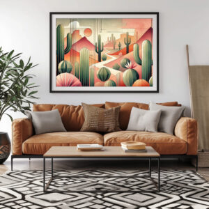 Poster: Art Deco Desert Cacti