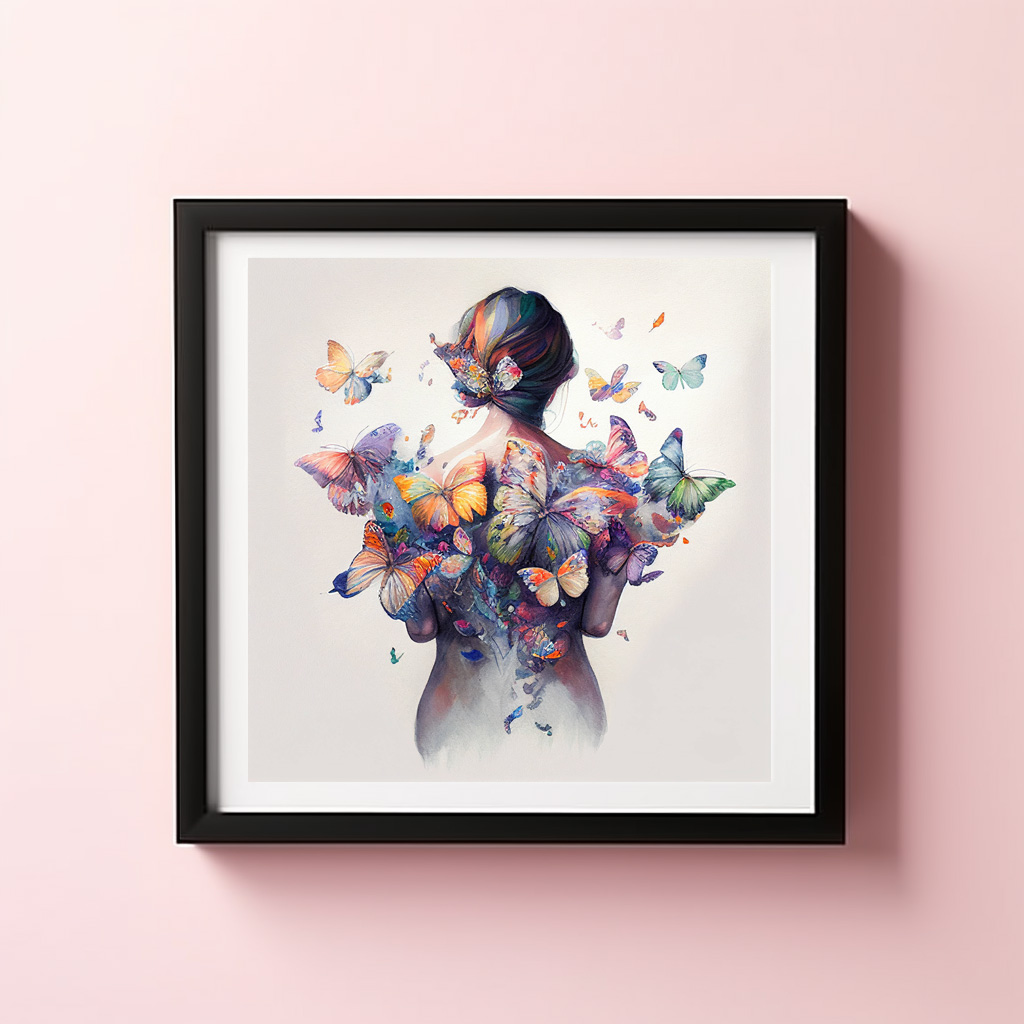 Poster: Watercolor Butterfly Embrace - Imagen 2