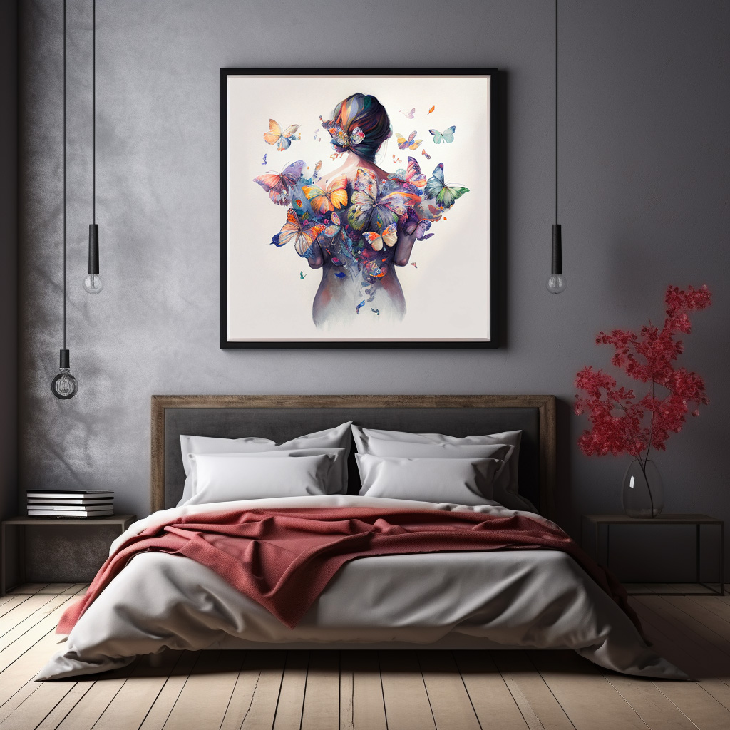 Poster: Watercolor Butterfly Embrace - Imagen 3