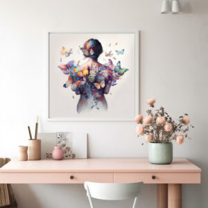 Poster: Watercolor Butterfly Embrace