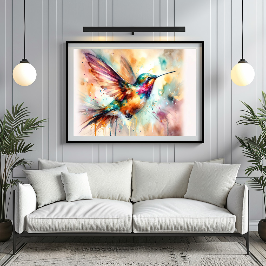 Poster: Iridescent Hummingbird Mid Flight – Image 2