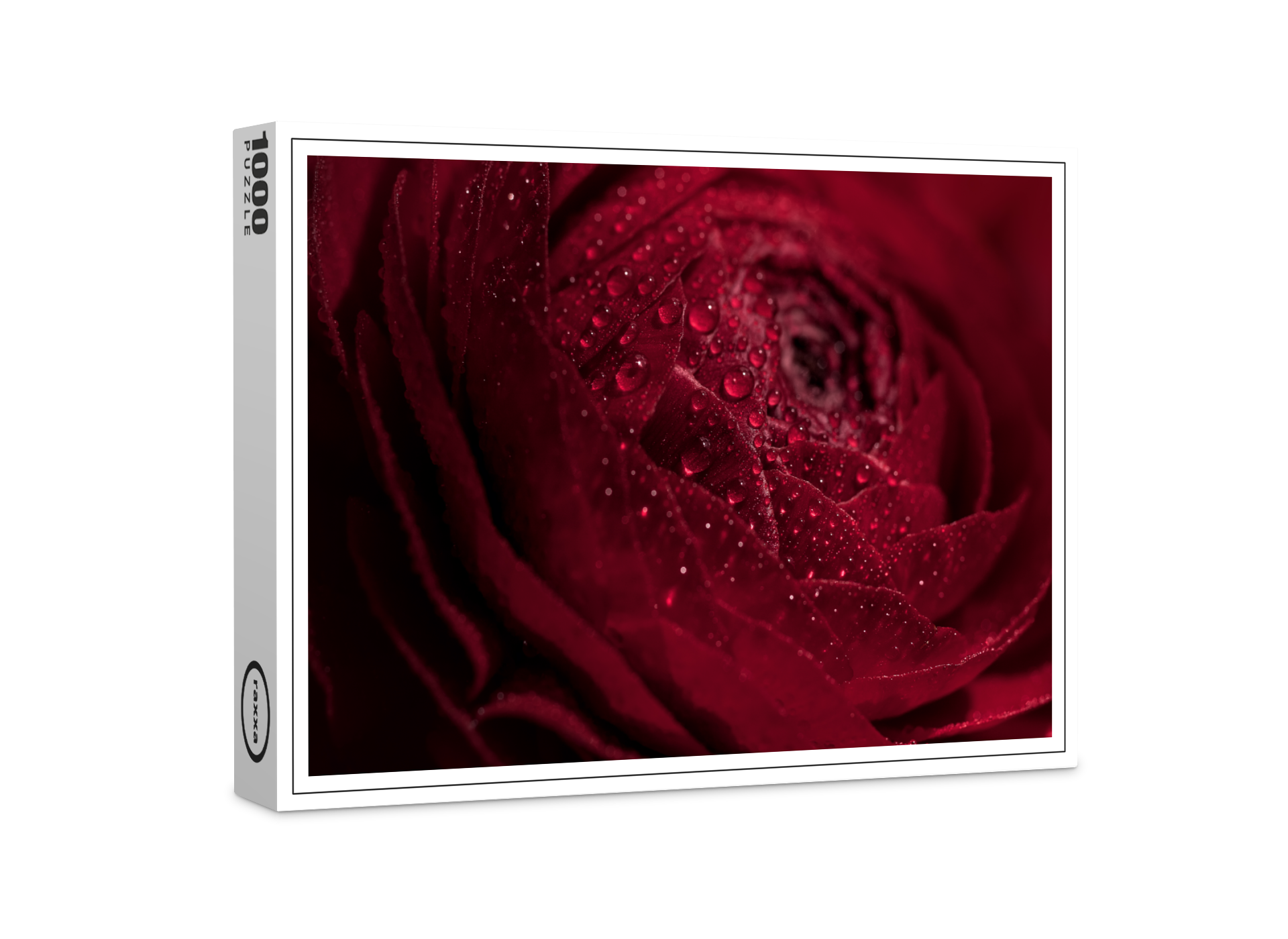 raxxa Premium-Puzzle: Regentropfen auf rot