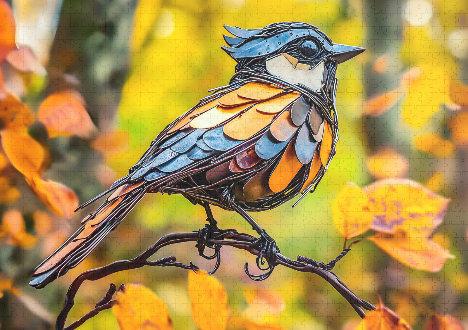 raxxa Premium-Puzzle: Metal Blue Tit on Branch – Bild 2