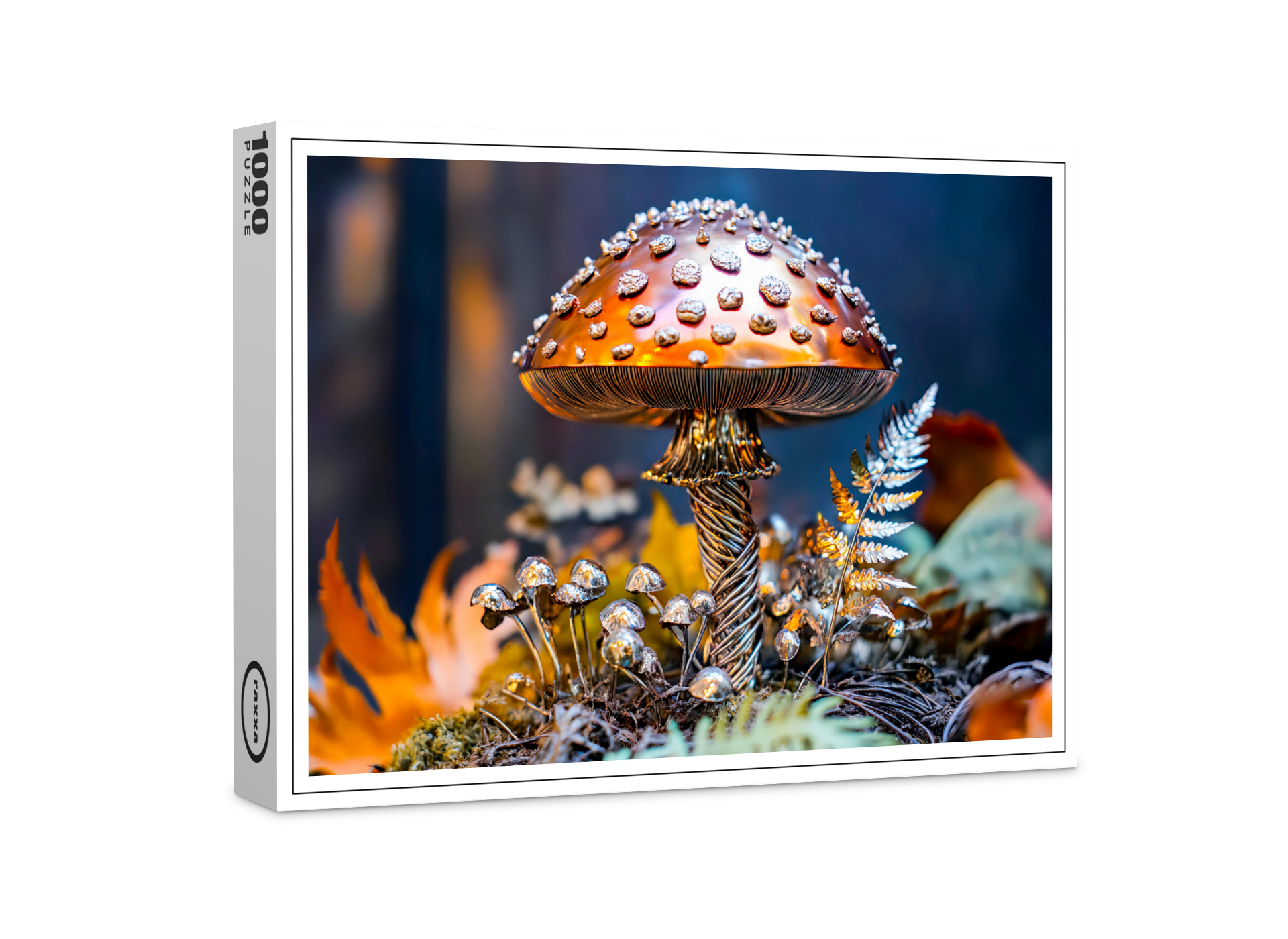 raxxa Premium-Puzzle: Metal Toadstool Garden Decor mushroom