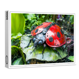 raxxa Premium-Puzzle: Metal Ladybug on Leaf