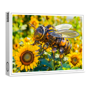 raxxa Premium-Puzzle: Metal Bumblebee on Sunflower in Summer