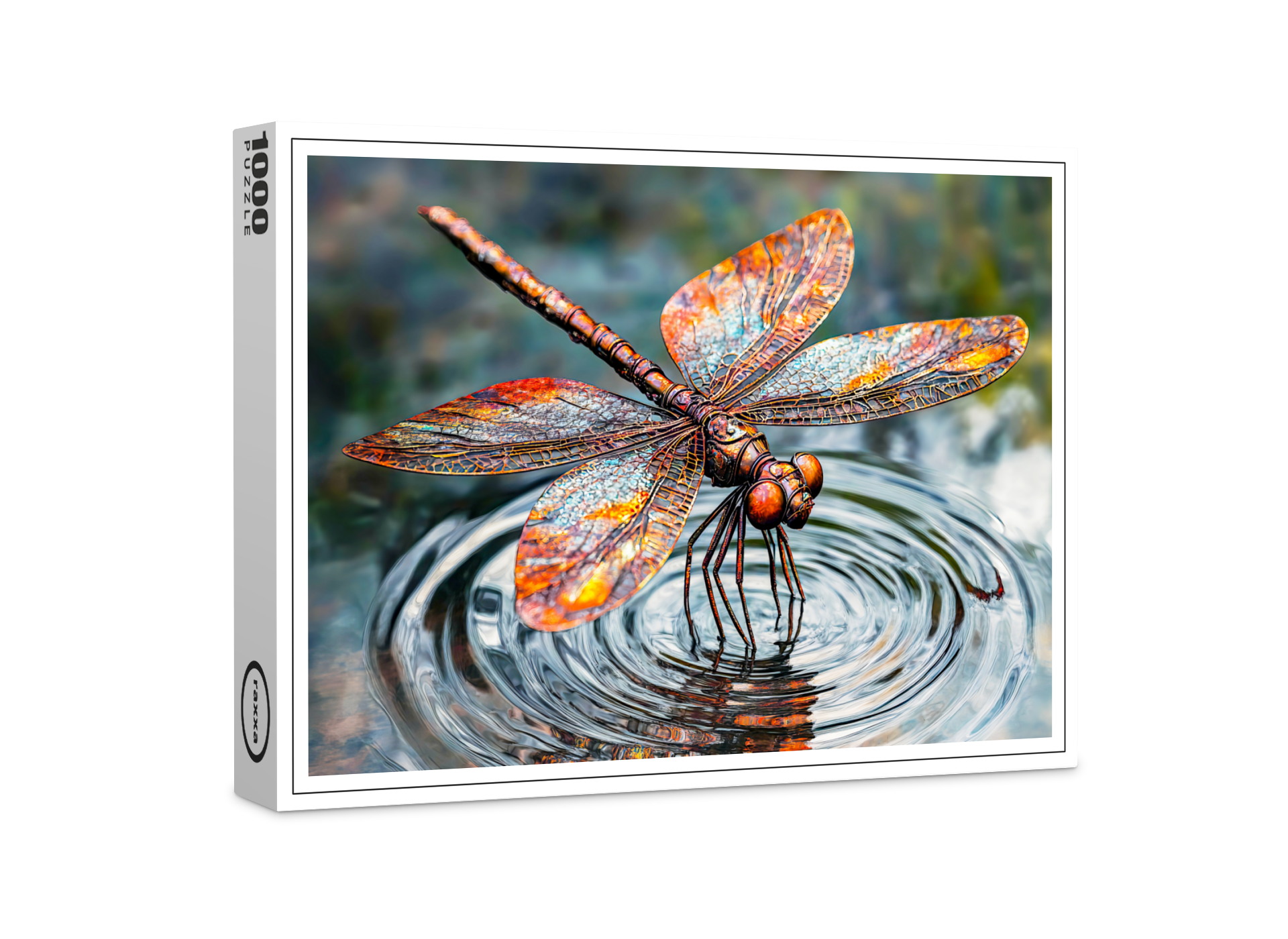 raxxa Premium-Puzzle: Metal Dragonfly Over Water