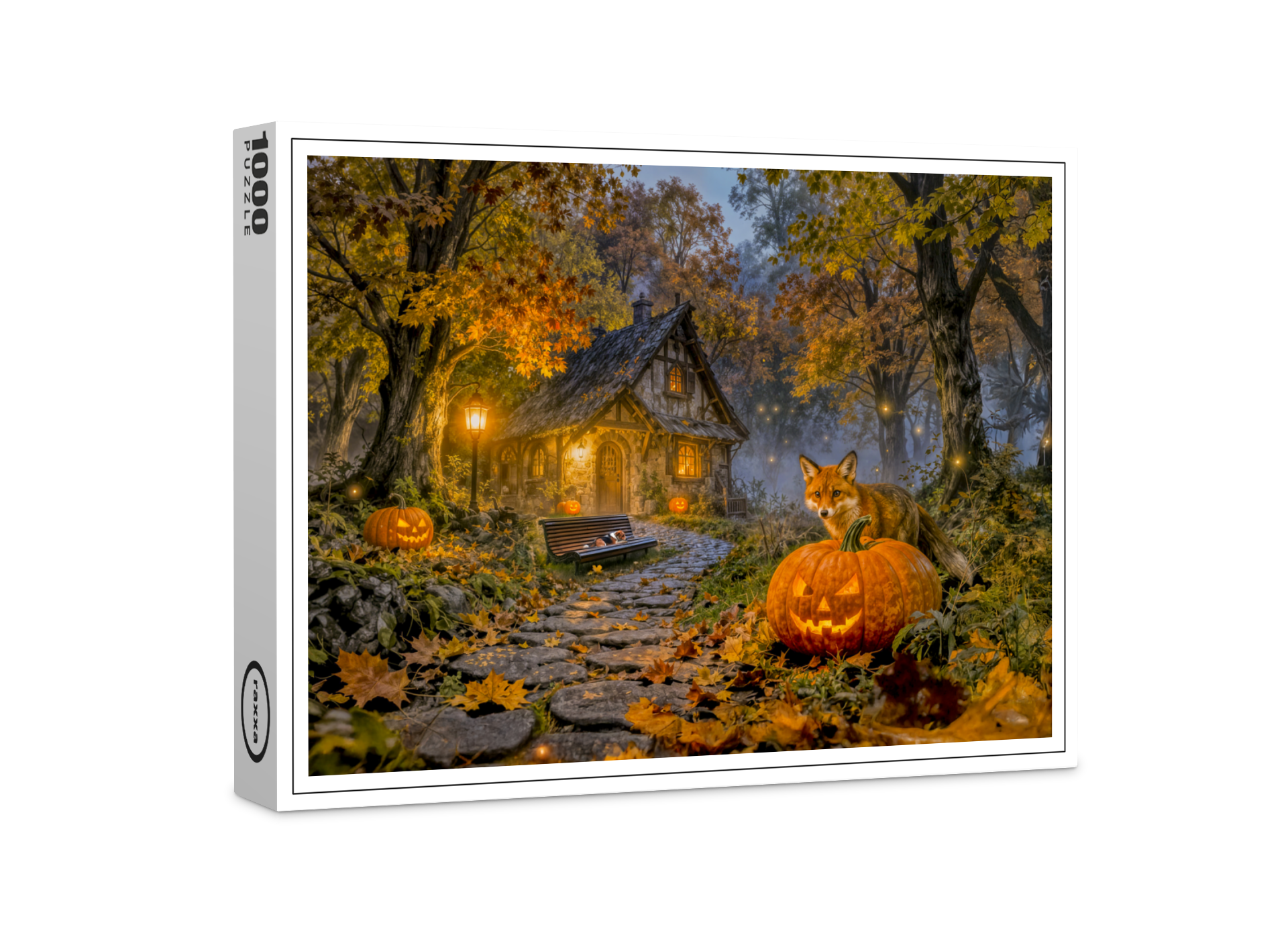 raxxa Premium-Puzzle: Halloween Forest Cottage with Fox