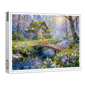 raxxa Premium-Puzzle: Spring Cottage by the Forest Stream