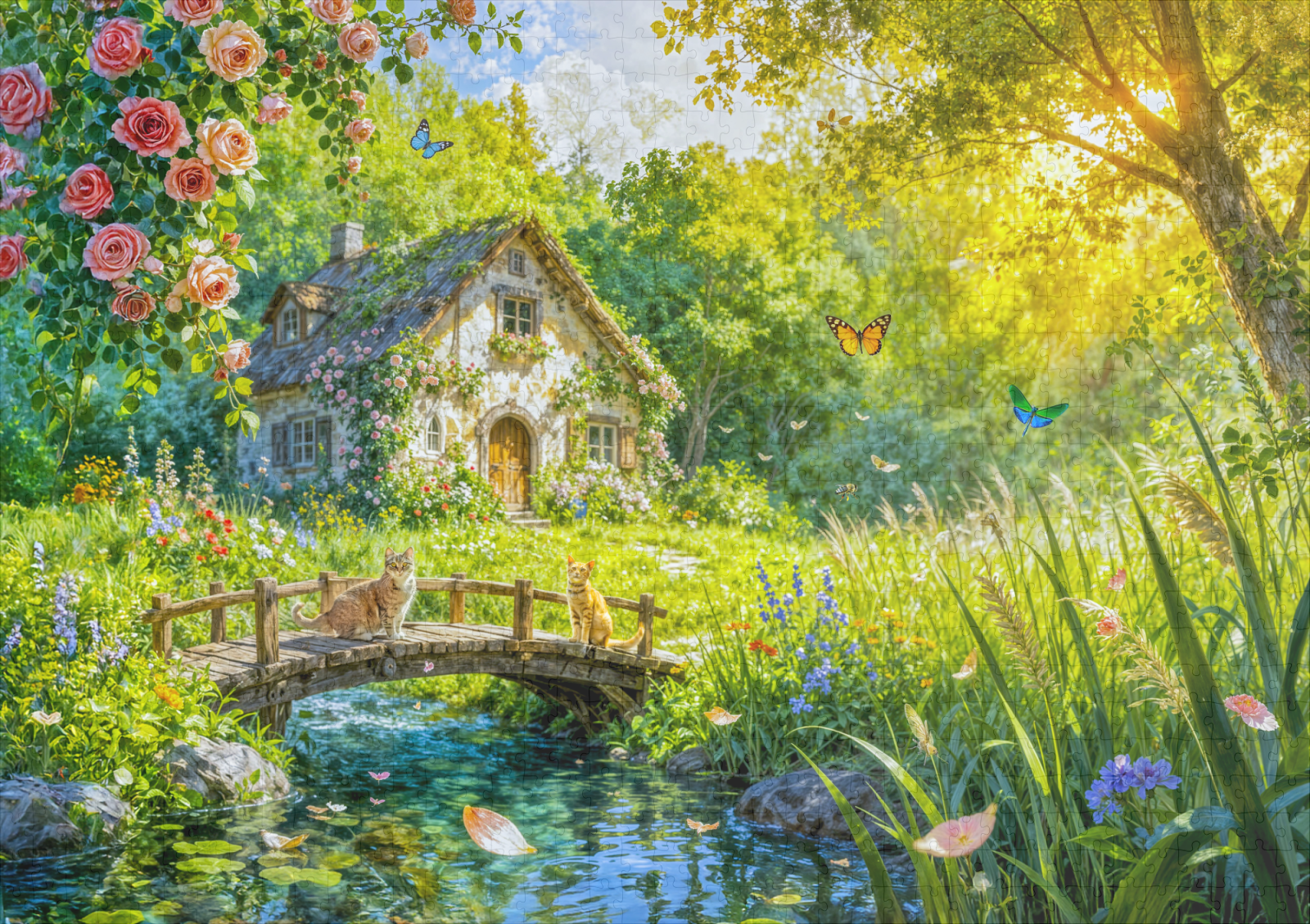 raxxa Premium-Puzzle: Rose Petal Cottage by the Wildbrook – Bild 2
