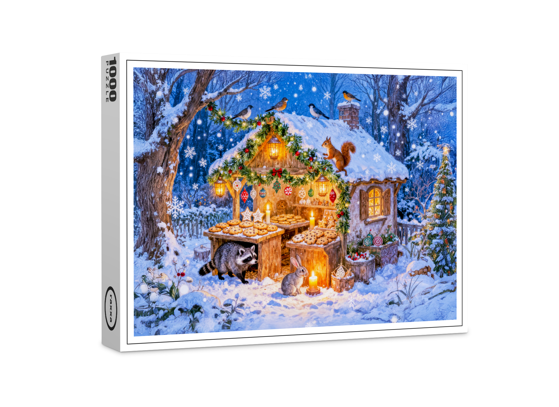 raxxa Premium-Puzzle: Gingerbread Cottage in the Snow