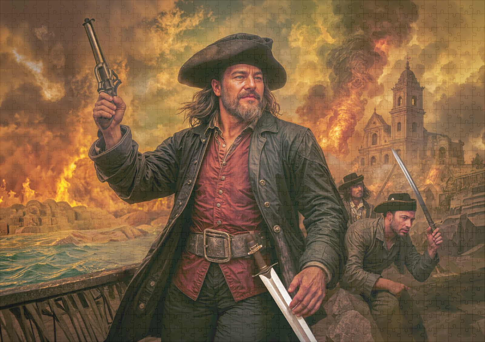 raxxa Premium-Puzzle: Henry Morgan Pirate Battle Portrait – Image 2
