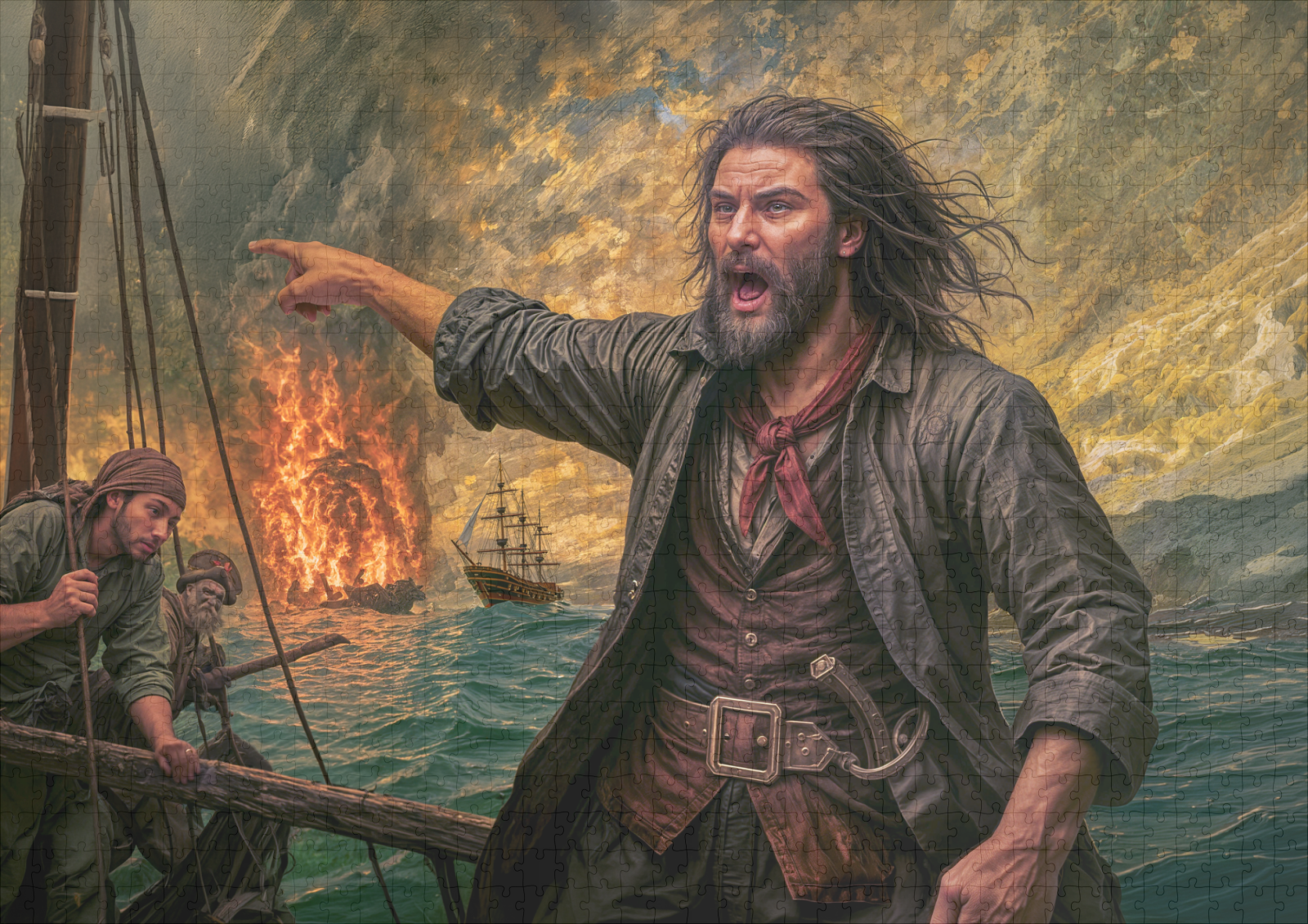 raxxa Premium-Puzzle: Charles Vane Pirate Storm Portrait – Bild 2