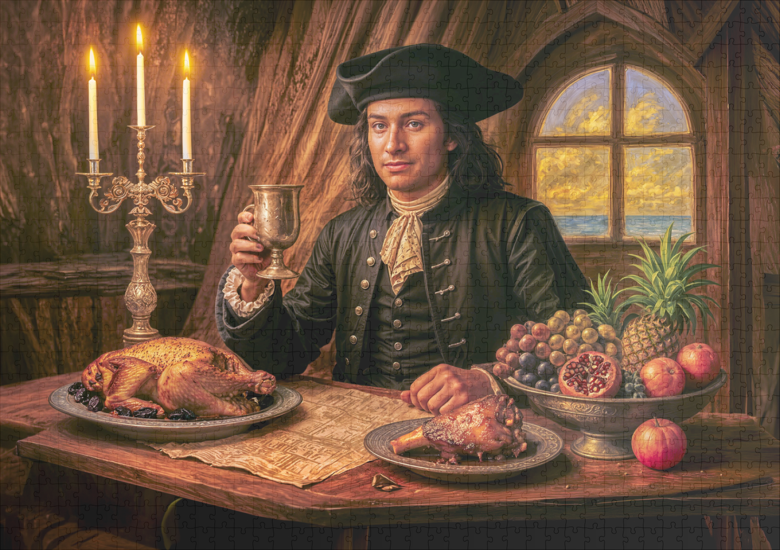 raxxa Premium-Puzzle: Black Bart Pirate Tavern Portrait - Imagen 2
