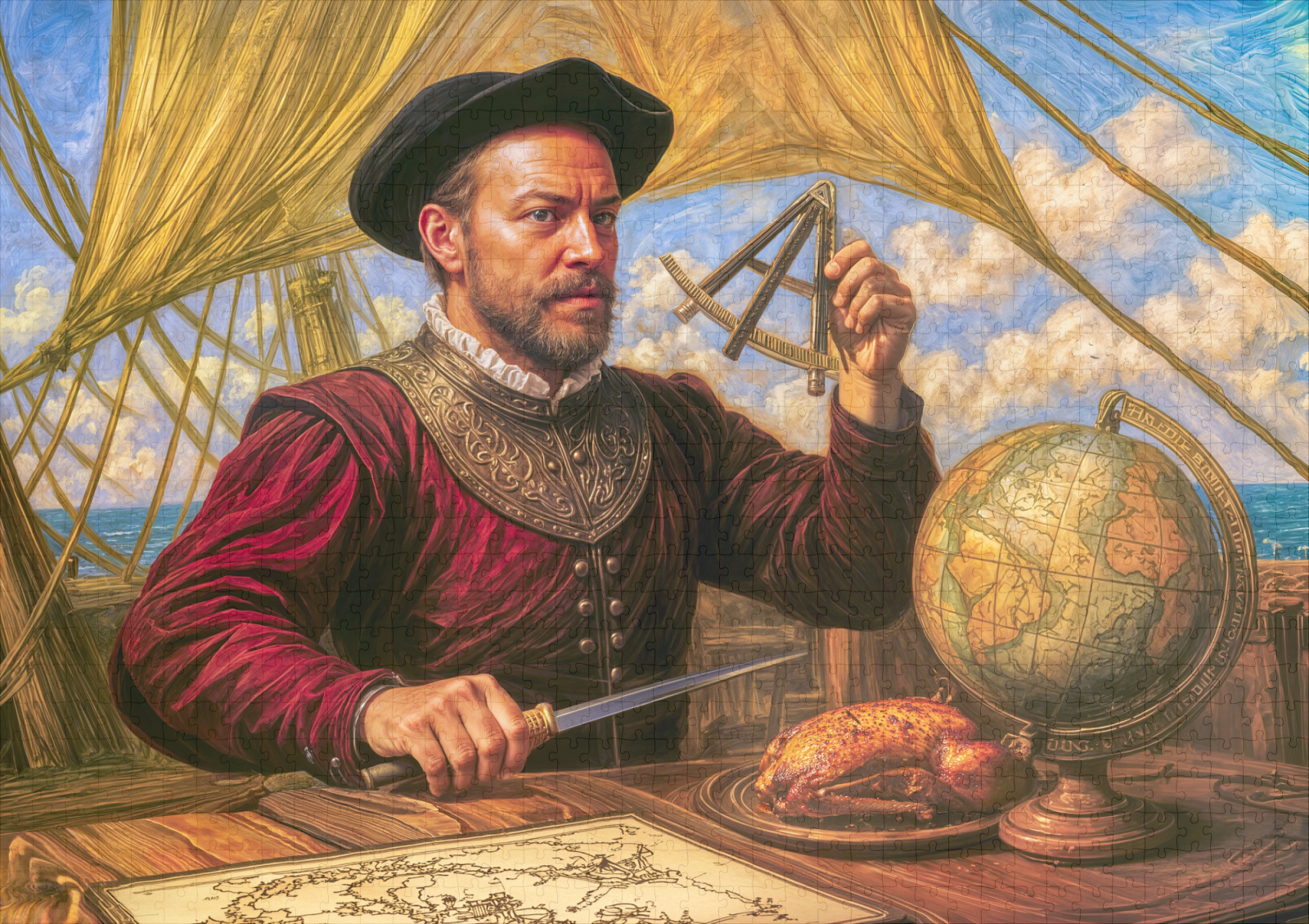 raxxa Premium-Puzzle: Sir Francis Drake Maritime Portrait - Imagen 2