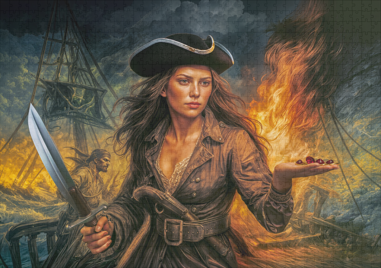 raxxa Premium-Puzzle: Anne Bonny Legendary Pirate Portrait – Bild 2