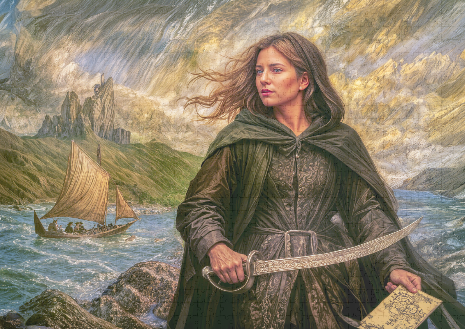 raxxa Premium-Puzzle: Grace O’Malley Irish Pirate Portrait – Bild 2