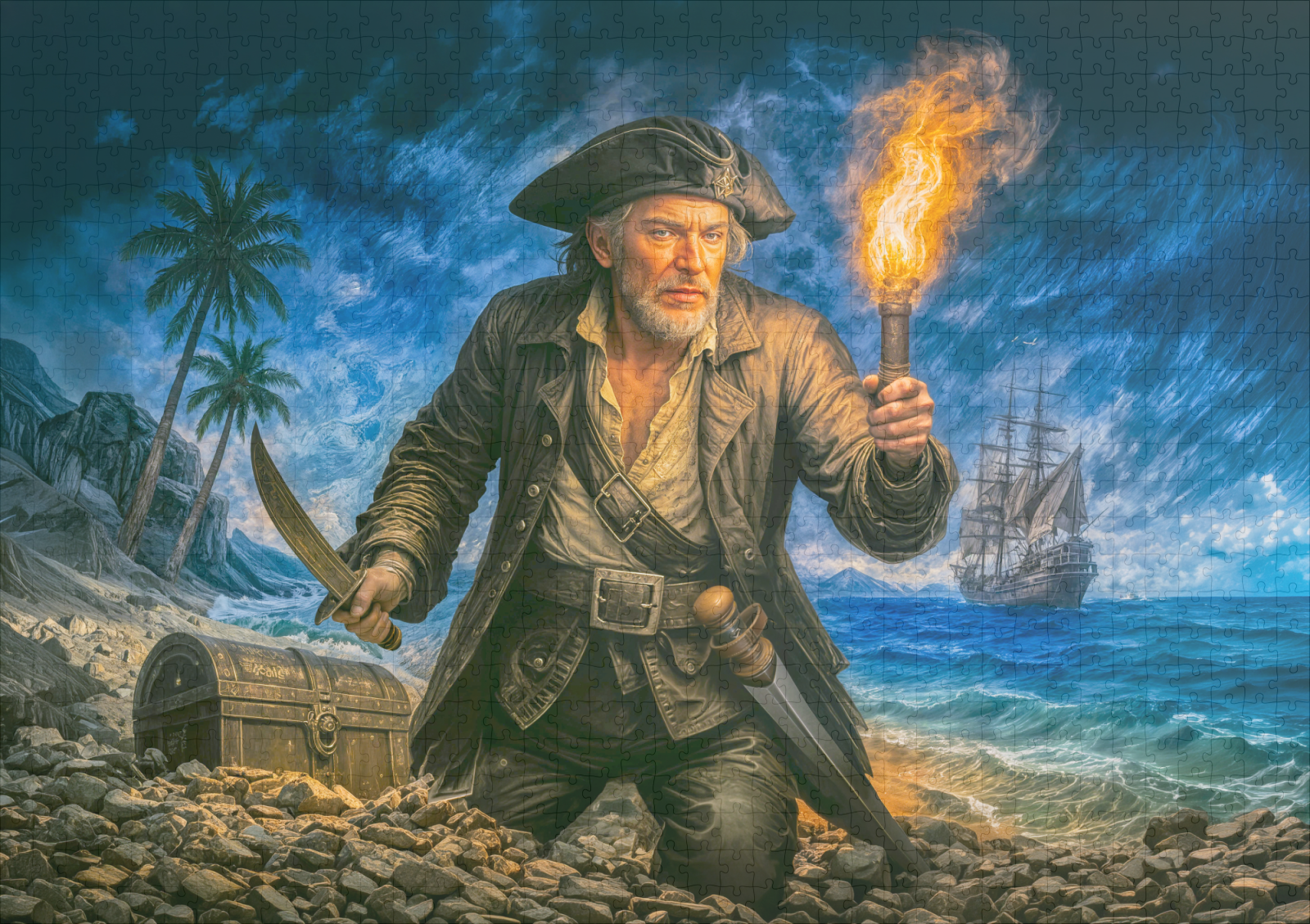 raxxa Premium-Puzzle: Captain Kidd Legendary Pirate Portrait – Image 2