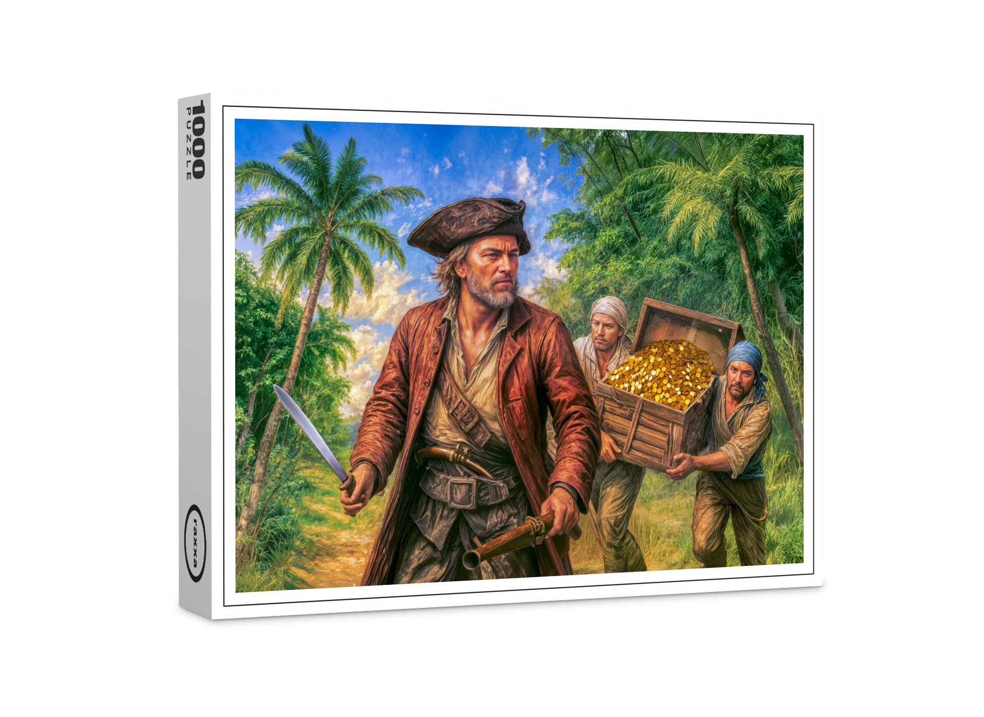 raxxa Premium-Puzzle: Captain Kidd Treasure Island Portrait