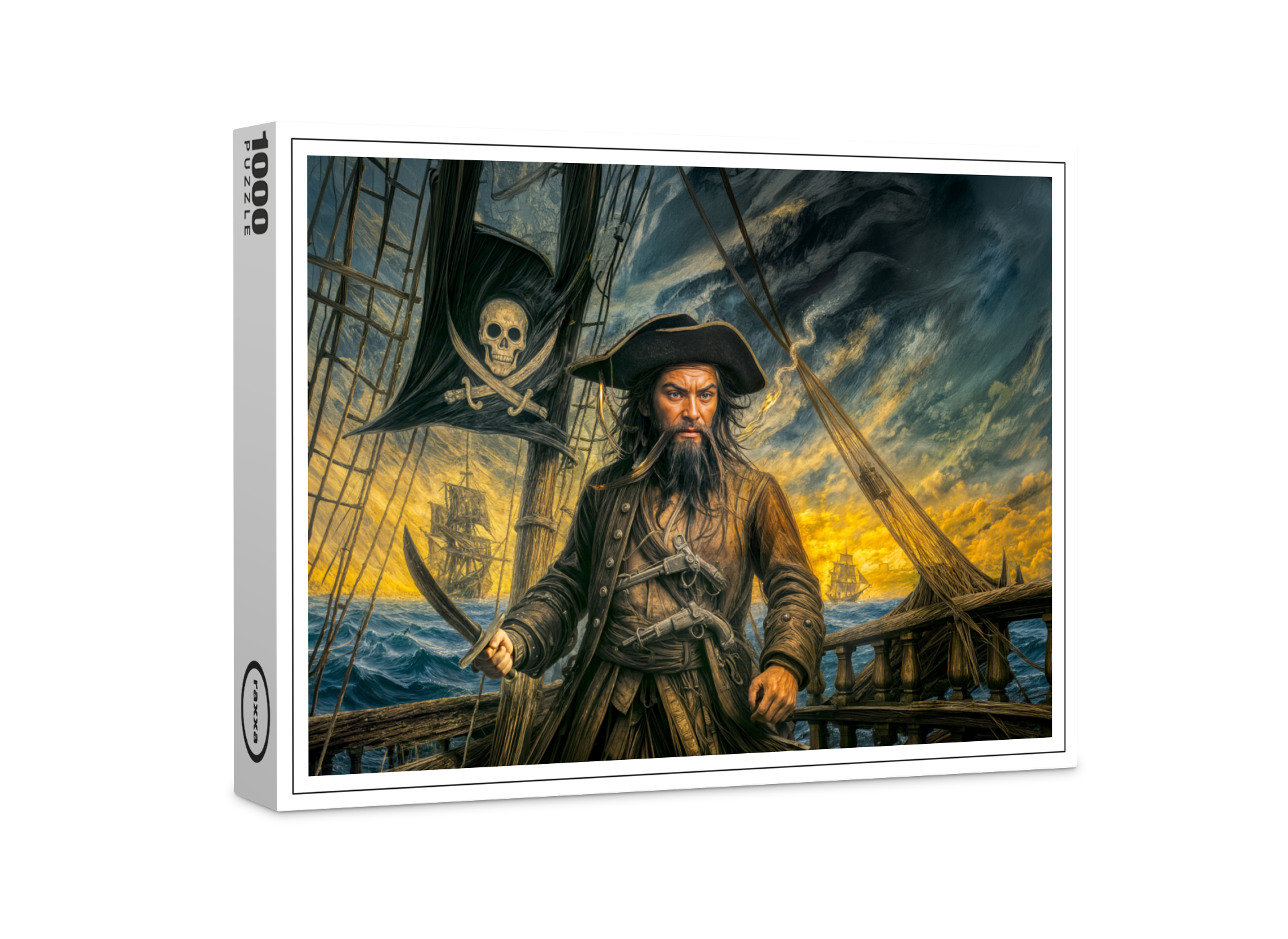 raxxa Premium-Puzzle: Blackbeard Pirate Storm Portrait