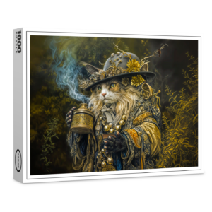 raxxa Premium-Puzzle: Enchanted woodland alchemist cat
