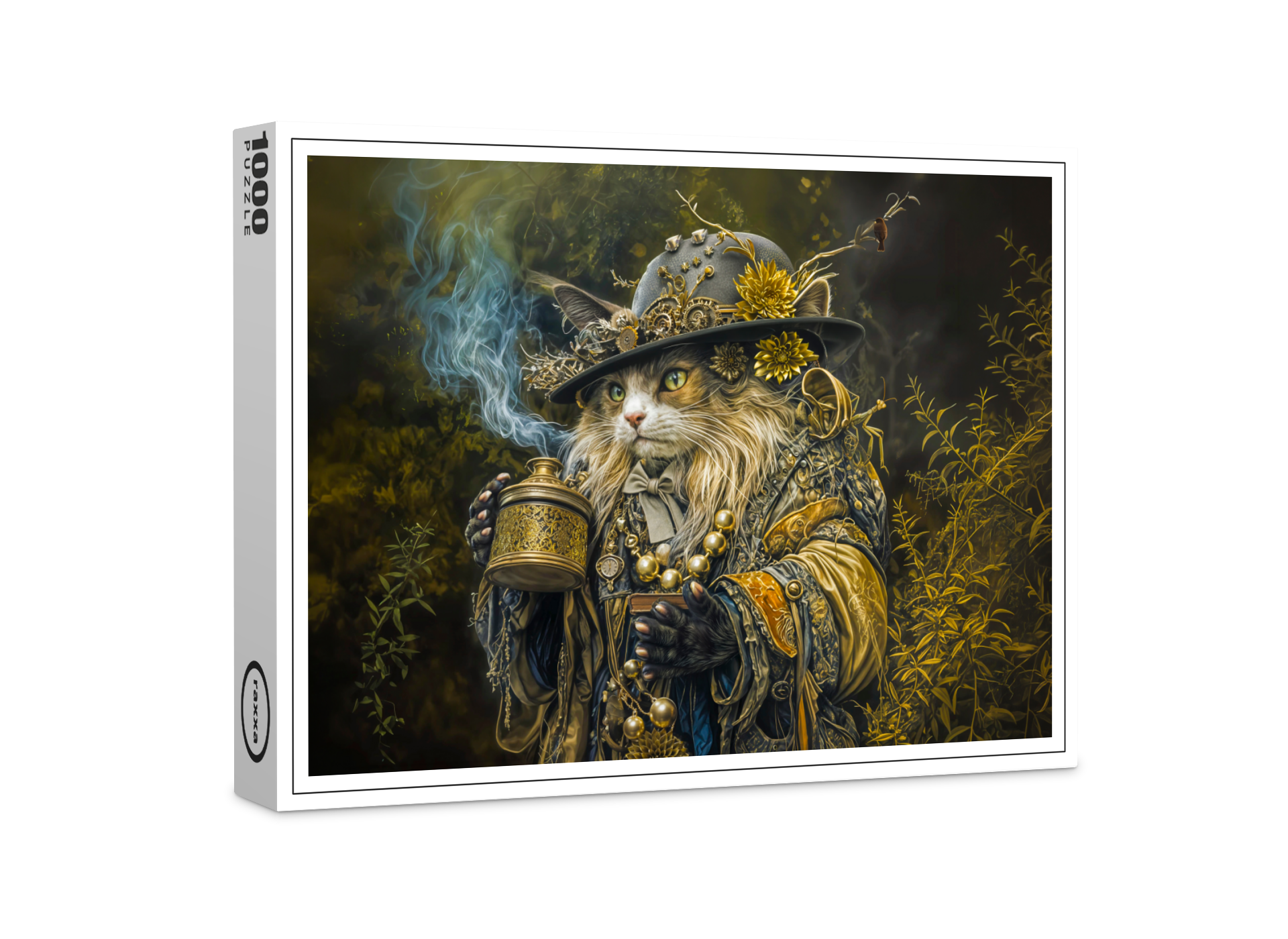 raxxa Premium-Puzzle: Enchanted woodland alchemist cat