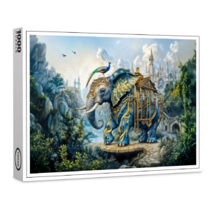 raxxa Premium-Puzzle: Steampunk floral elephant