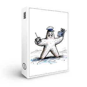 raxxa Premium-Puzzle: Starfish Grooving with Radios in Coastal Ink Illustration