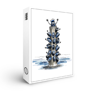 raxxa Premium-Puzzle: Chatty Mussel Gang Talking Together Marine Ink Illustration