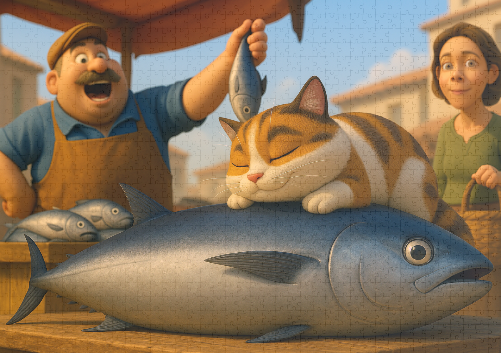 raxxa Premium-Puzzle: MEIN Fisch. Wenn dem Kater der Fischmarkt gehört – Image 2