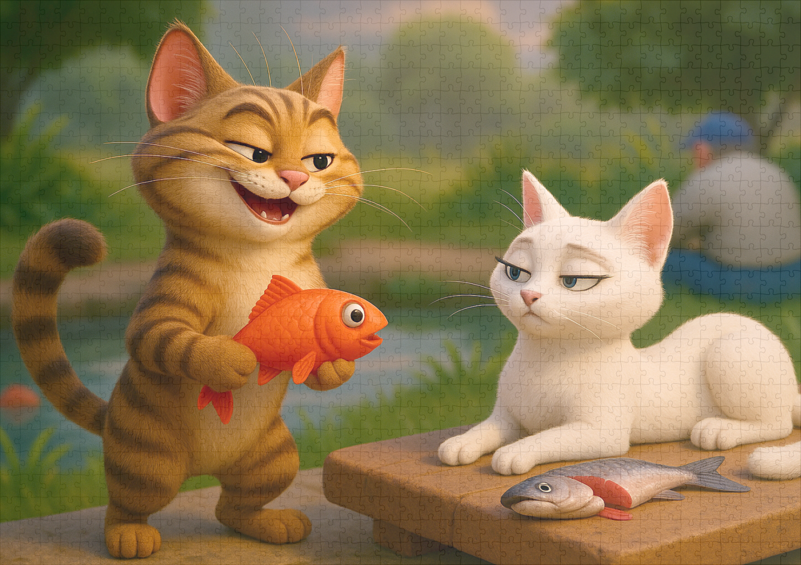raxxa Premium-Puzzle: Kater bringt seiner Auserwählten ein Geschenk - Image 2