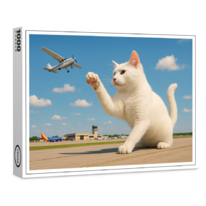 raxxa Premium-Puzzle: Katze fängt Flugzeug