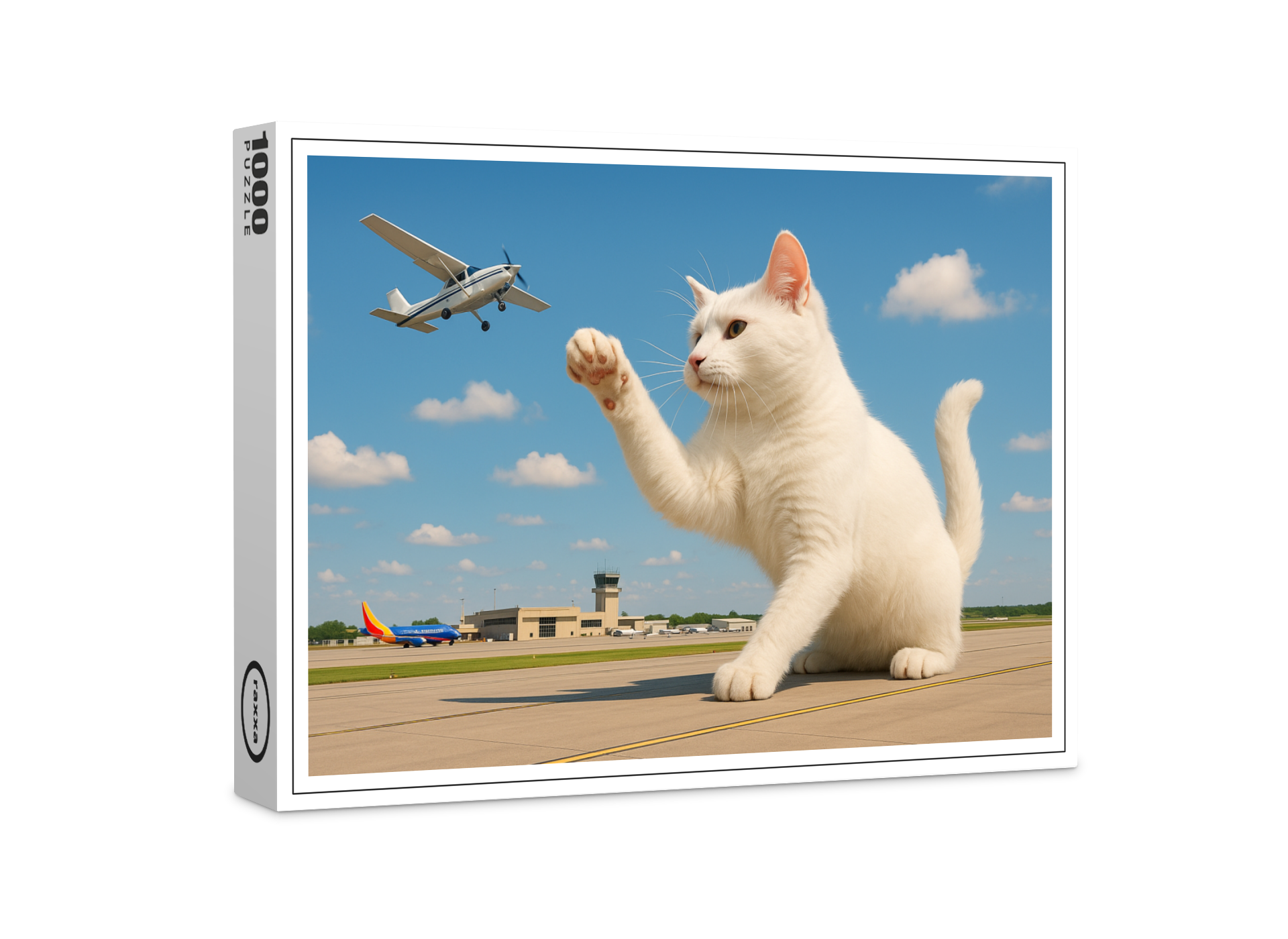 raxxa Premium-Puzzle: Katze fängt Flugzeug