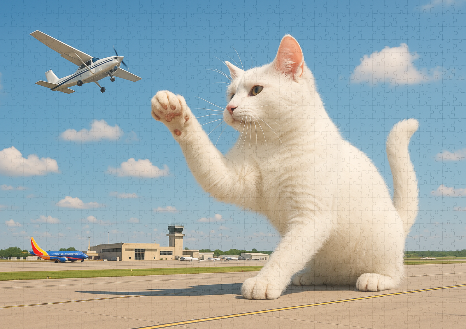 raxxa Premium-Puzzle: Katze fängt Flugzeug – Image 2