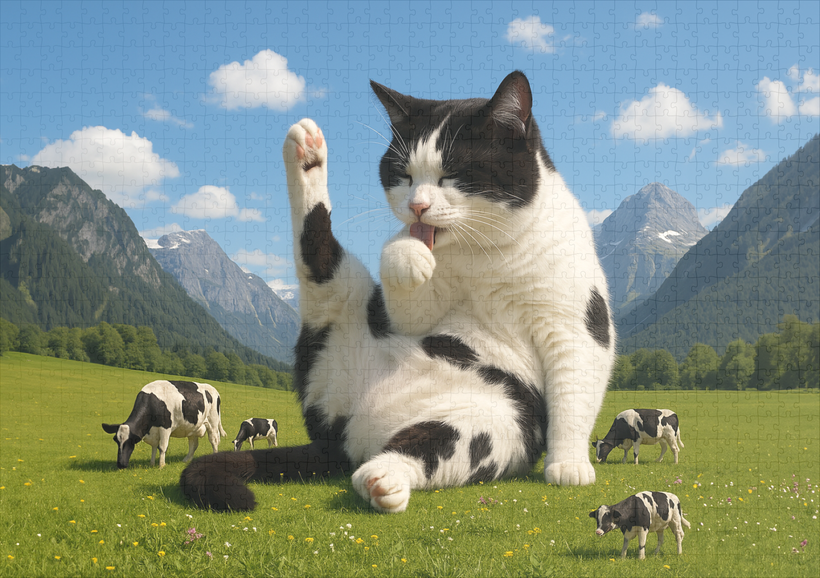 raxxa Premium-Puzzle: Kuhkatze - wörtlich genommen - immagine 2