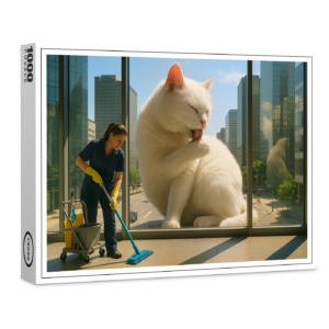raxxa Premium-Puzzle: Putztag - Katze in der Stadt