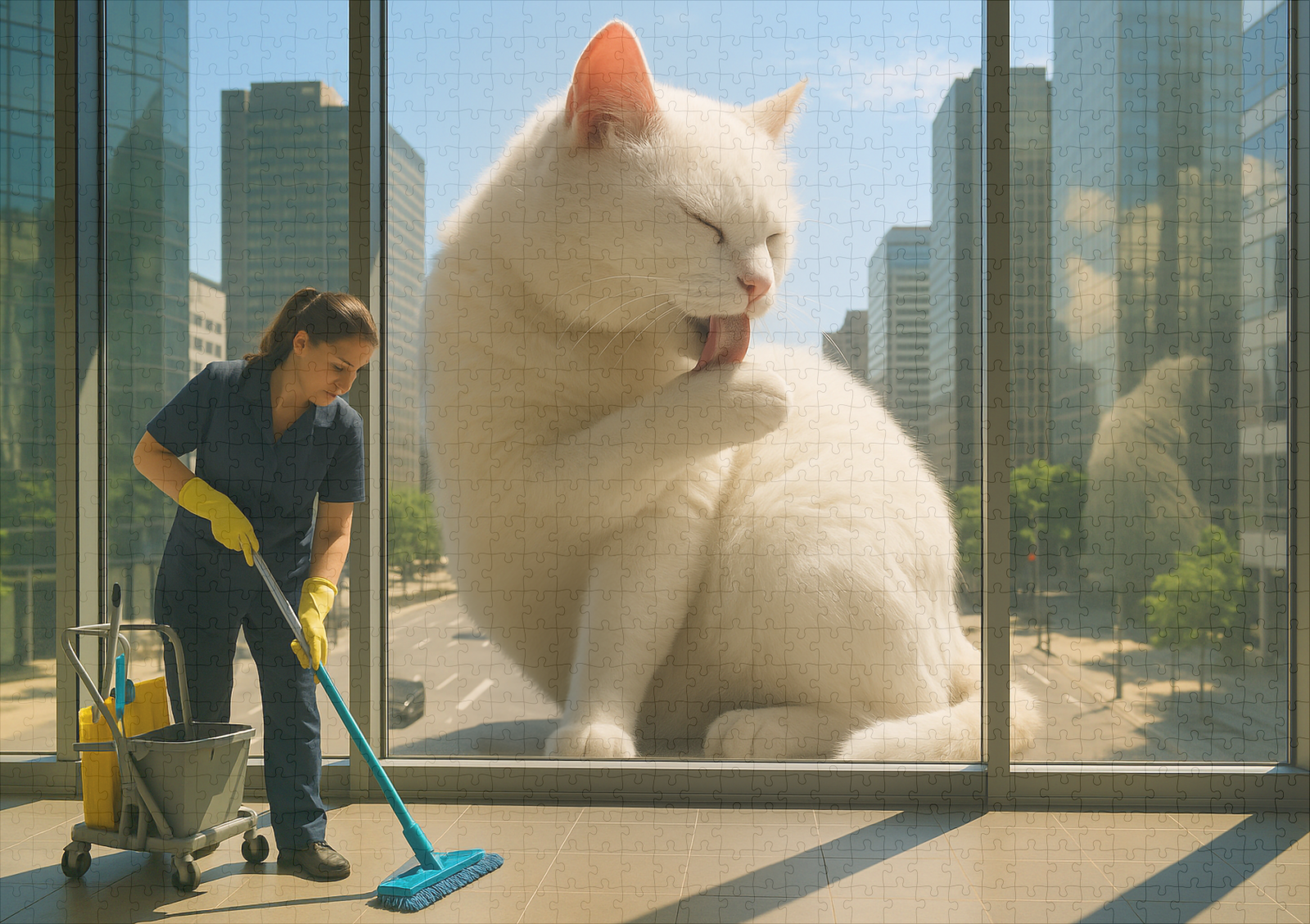raxxa Premium-Puzzle: Putztag - Katze in der Stadt - Image 2