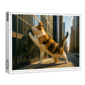 raxxa Premium-Puzzle: Mein liebstes Spiegelbild - Katze mit Fenster