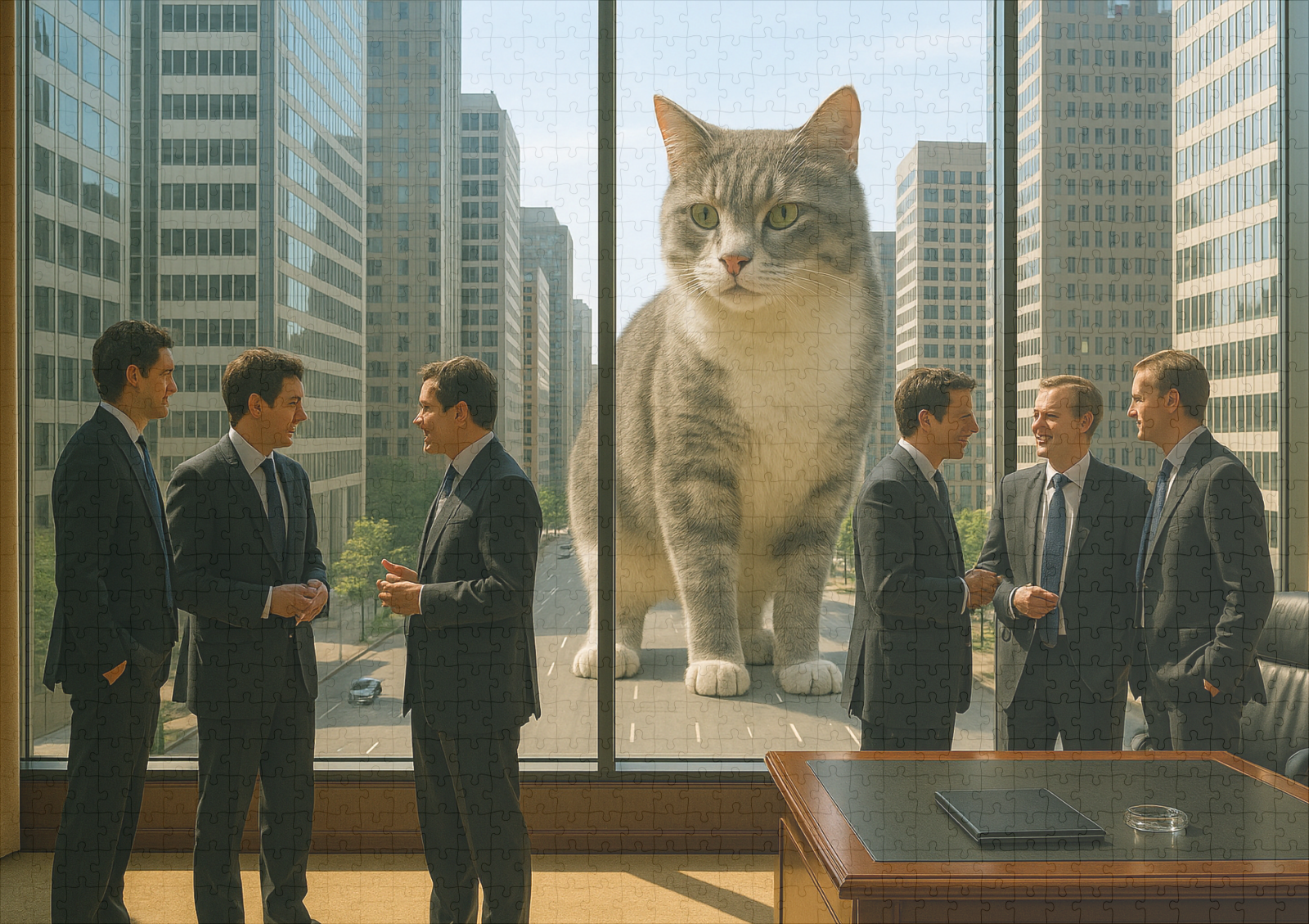raxxa Premium-Puzzle: Wer ist der wahre Herrscher - Katze in der Stadt - immagine 2