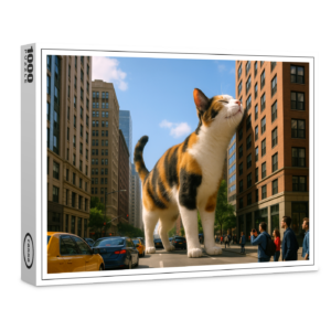 raxxa Premium-Puzzle: Mein liebstes Gebäude - Katze mit Hochhaus