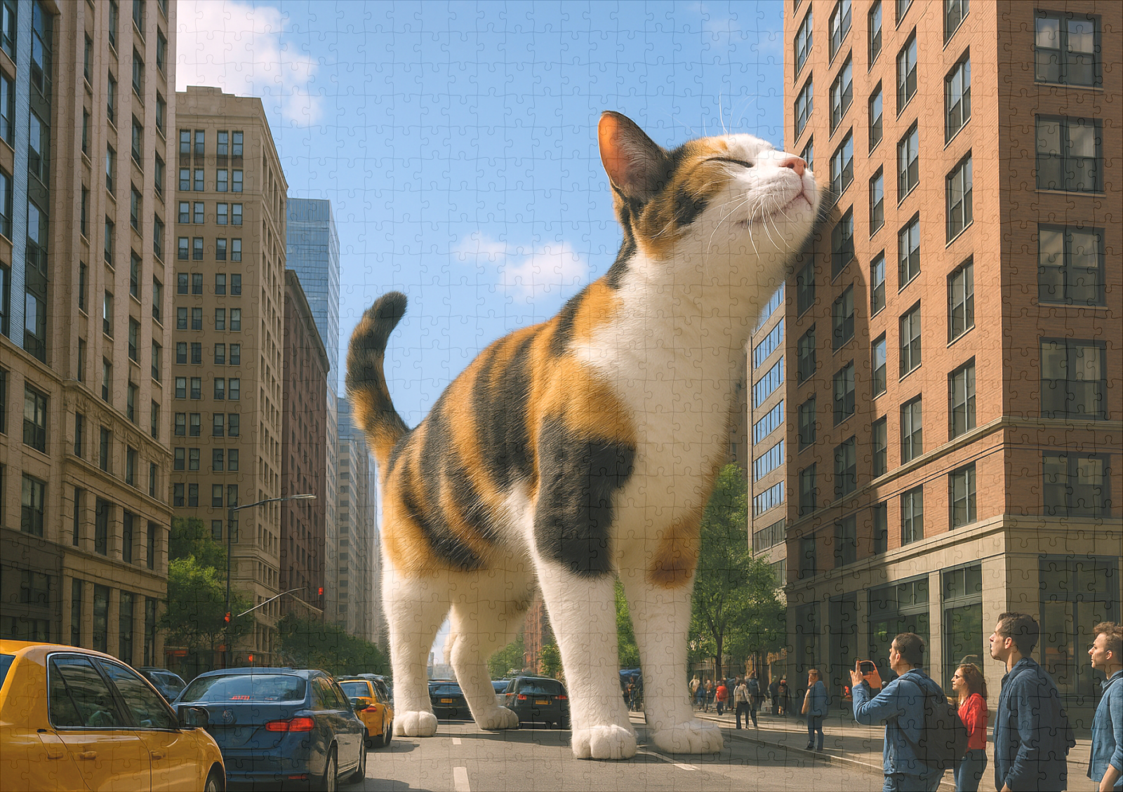raxxa Premium-Puzzle: Mein liebstes Gebäude - Katze mit Hochhaus – Bild 2