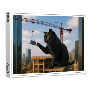 raxxa Premium-Puzzle: Lustig, es bewegt sich - Kater mit Krahn