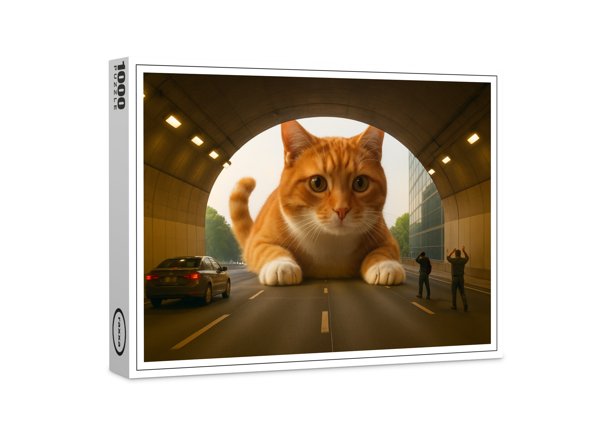 raxxa Premium-Puzzle: Mit Stau ist zu rechnen. Katze im Tunnel