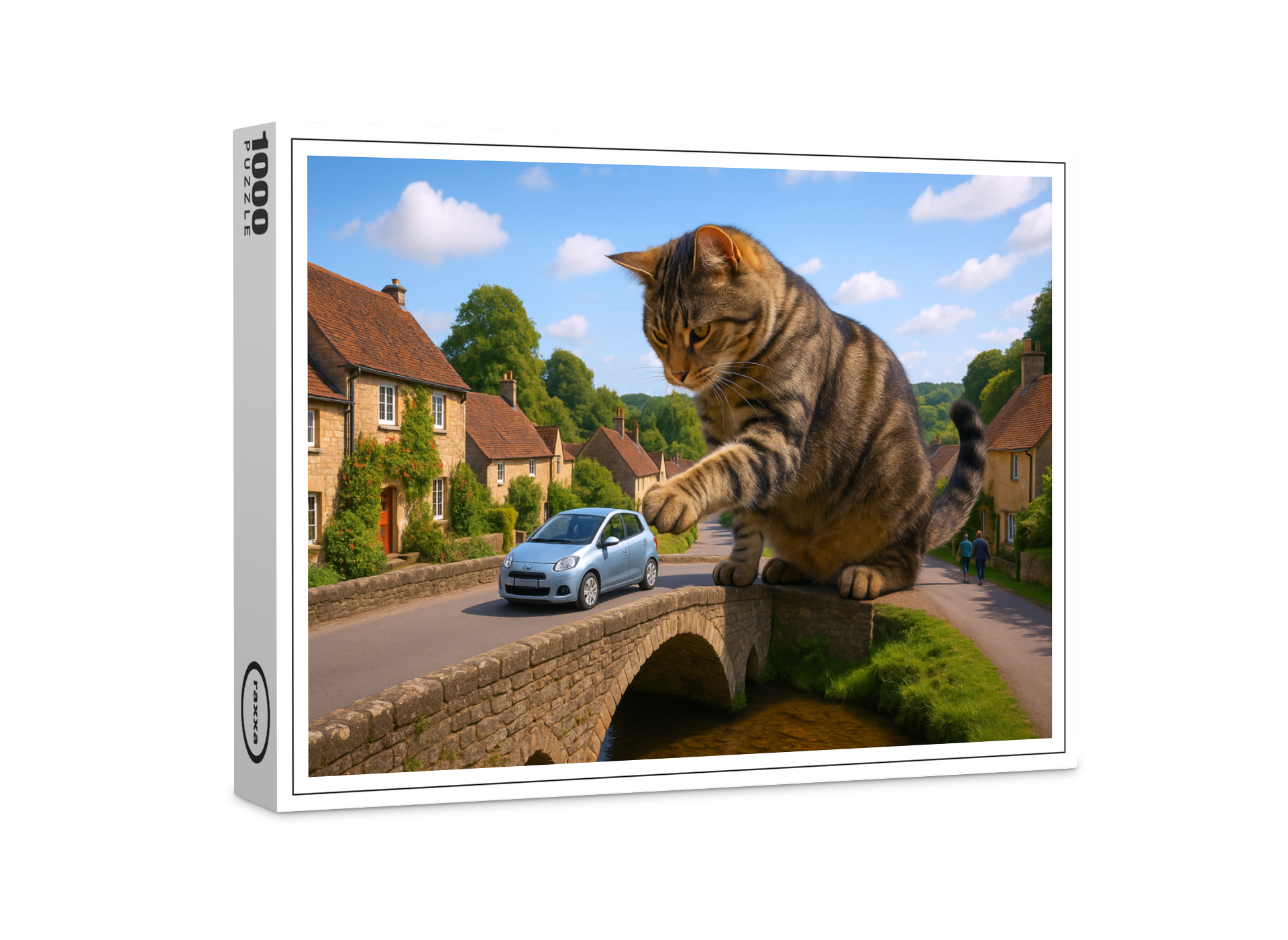 raxxa Premium-Puzzle: Katzen, die alles gern herunterwerfen - auf einer Brücke gefährlich