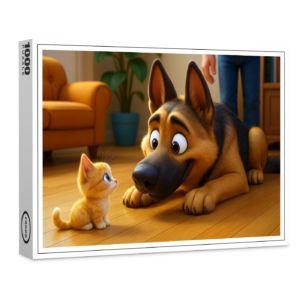 raxxa Premium-Puzzle: Oh, ist das ein Haustier für mich? Schäferhund und Kätzchen