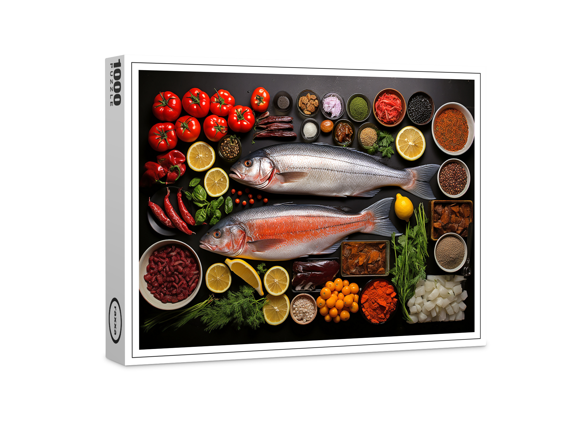 raxxa Premium-Puzzle: Arrangement mit Fisch