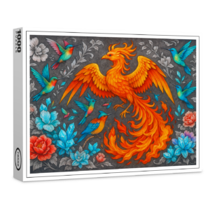 raxxa Premium-Puzzle: Phönix und Kristallkolibris - mystische Wesen