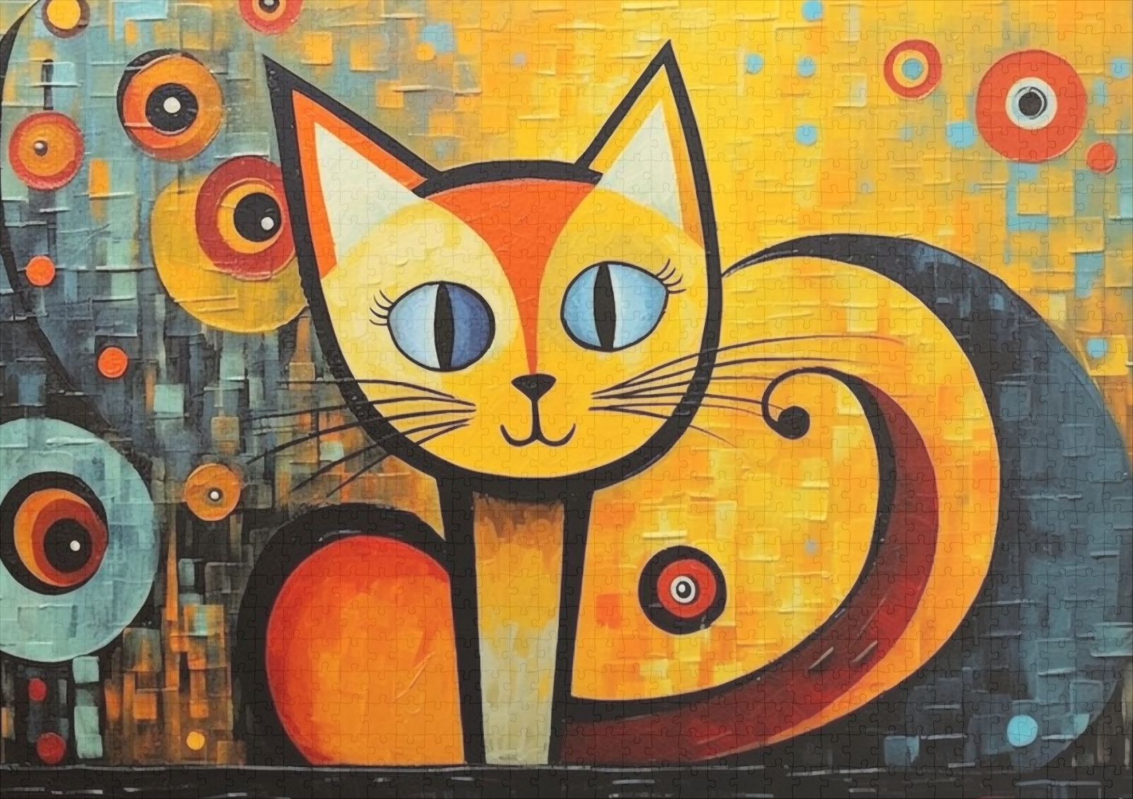 raxxa Premium-Puzzle: Katzenkunst Im Stil von Wassily Kandinsky – Bild 2